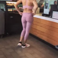 flashing ass in the smoothie shop