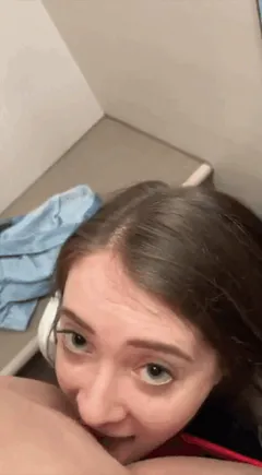licking friend at public dressing room