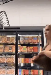 can't resist her own tits in public