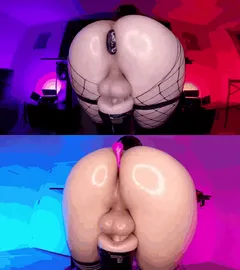 I love this, I love how the ass is fat and oiled, but seeing those balls squish makes me feel so man