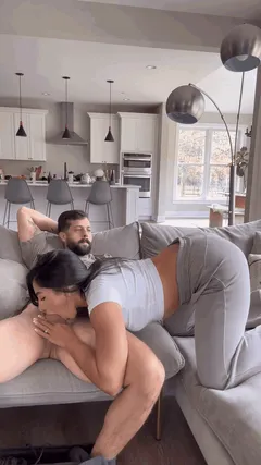 A beautiful couple decided to give each other some attention