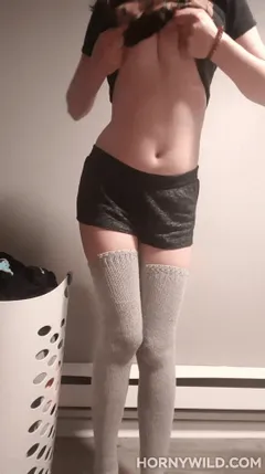 high socks and big tits