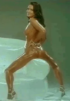 eva roberts is oiled up and that gave her an orgasmic effect when she straddled that chair arm