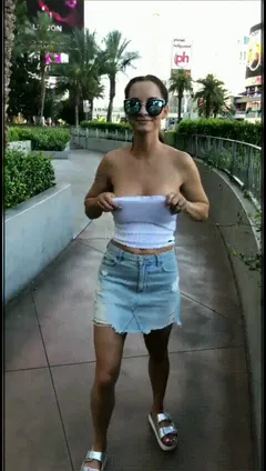 ashley sinclair flashing tits in public