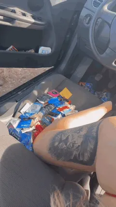 her car smells like rubbers and fish, but bj is ok