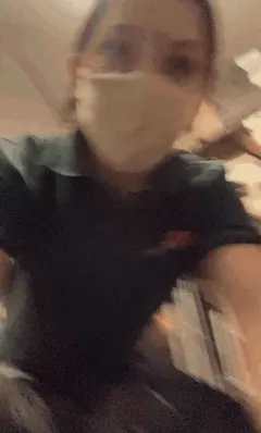 Hot brunette gooning at work