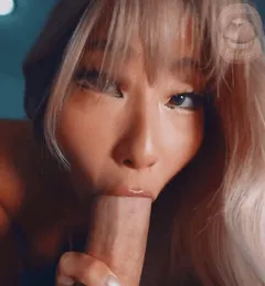 blonde asian slow blow