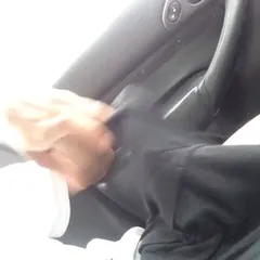 teen guy pulls out perfect cock in car