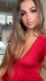 eva savagiou looks sexy as fuck in red
