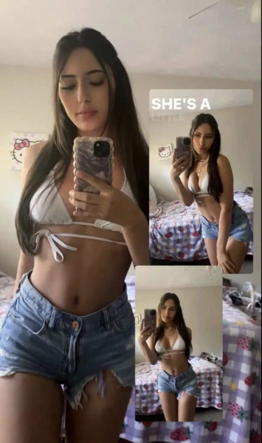 Slutty latina teen with perfect tits and the fattest ass show off